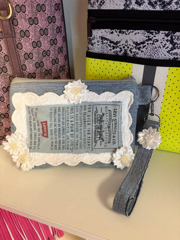 Handmade Upcycled Levi's Jeans Wristlet