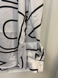Letterman Graphic Button Down Top
