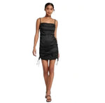 Black Cheetah Patterned Slip Dress