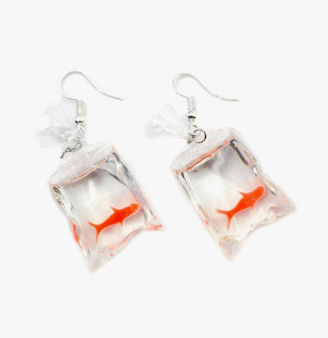 Goldfish Bag Statement Earrings