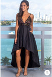 Sequin Embellished Hi-Lo Gown
