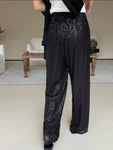 Black Sequi  Embellished Pants