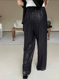 Black Sequi  Embellished Pants