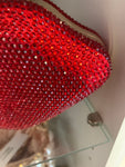 Rhinestone Studded Lips Shaped Handbag