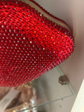 Rhinestone Studded Lips Shaped Handbag