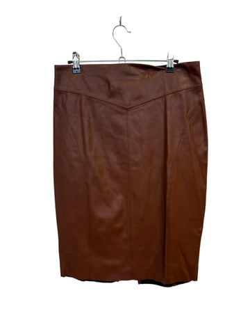 Express Coffee Faux Leather Skirt