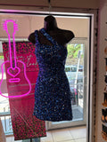 Royal Blue Sequin Embellished Dress
