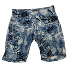 Blue Graffiti Patterned Biker Shorts