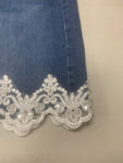 Denim Lace Detail Skirt