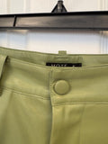 Green Faux Leather Cropped Pants