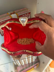 Rhinestone Studded Lips Shaped Handbag