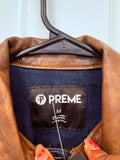 Denim Faux Leather Fringe Jacket