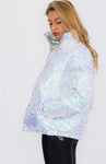 Sequin Embellished Puffer Jacket