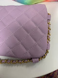 Lavender Quilted Crossbody Bag