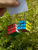 Rubix Cube Statement Earrings