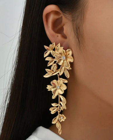 Gold Leaf Dangle Earrings