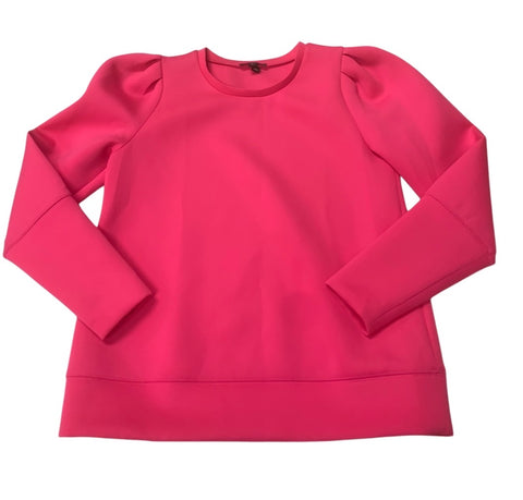 Hot Pink Puff Sleeve Sweatshirt