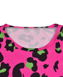 Neon Cheetah Patterned 2 Piece Shorts & T-Shirt Set