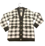 Philosophy Houndstooth Patterned Cardigan Sweater