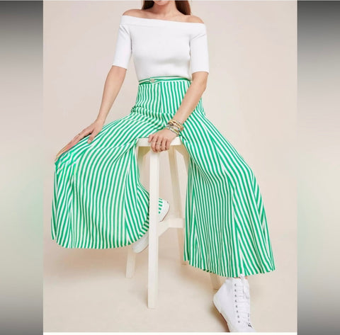 Anthropologie Striped Wide Leg Pants-Preowned