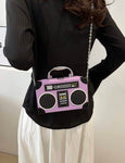 Purple Boombox Crossbody Bag