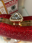 Rhinestone Studded Lips Shaped Handbag