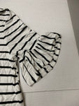 Striped Ruffled Sleeve T-shirt