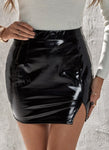 Vegan Patent Leather Skirt