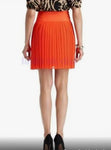 Orange Pleated Skirt