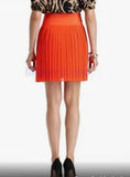 Orange Pleated Skirt