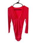 Hot Pink Ruched Bodycon Dress