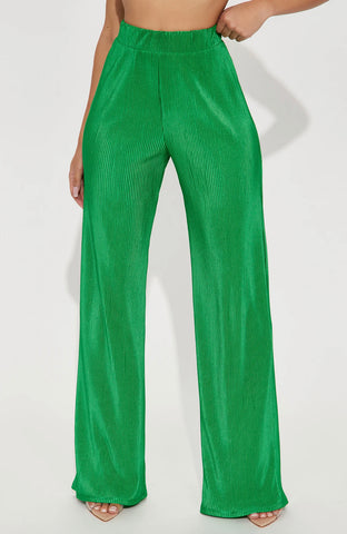 Green Ribbed Pollazo Pants