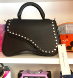 Silver Studded Asymmetrical Handbag