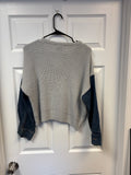 Upcycled Style Denim Sleeve Sweater