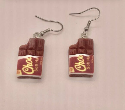 Chocolate Bar Statement Earrings