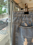 Distressed Denim Skirt