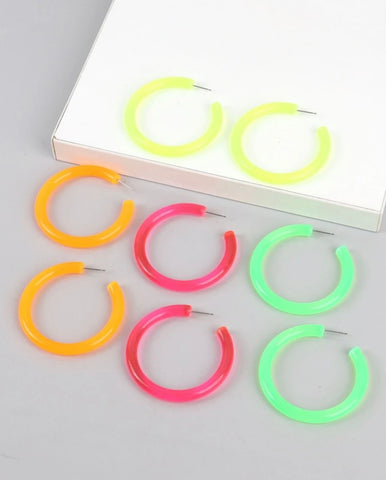 Neon Hoop Earrings