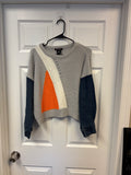 Upcycled Style Denim Sleeve Sweater