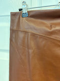 Express Coffee Faux Leather Skirt
