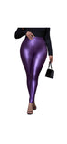 Plus Size Purple Faux Leather Leggings