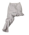 Asymmetrical Hem Ruffled Deni  Skirt