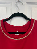 Red Rhinestone Neckline Tank