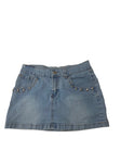 Vintage Studded Denim Mini Skirt