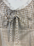 Gingham Patterned Crop Top