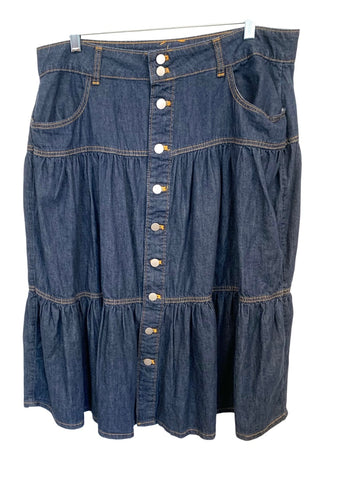 Denim Ruffled Cowgirl Skirt