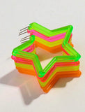 Neon Star Shaped Hoops