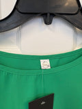 Green Ruffled Tulip Sleeve Blouse