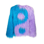 Harmony Faux Fur Yin-Yang Jacket in Aqua