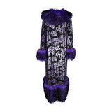 Penny Deluxe Nymeria Plum Faux Fur Coat