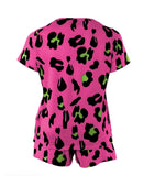 Neon Cheetah Patterned 2 Piece Shorts & T-Shirt Set